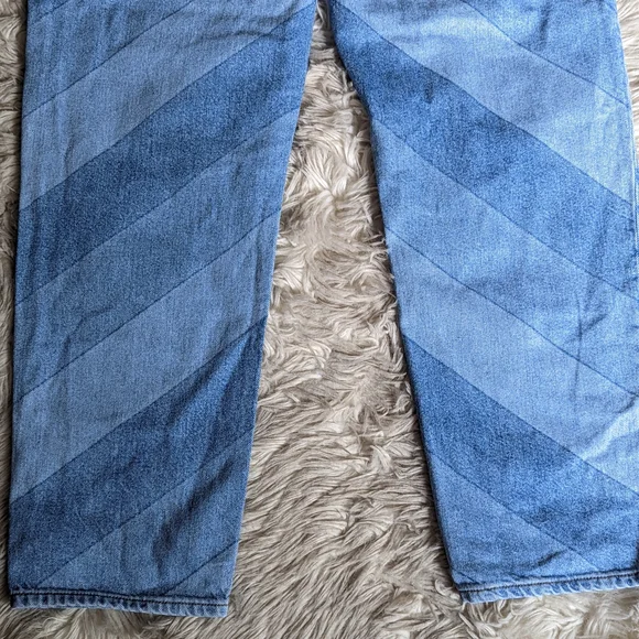 EUC Sandro Paris Diego Cropped Color Block High Rise Straight Jeans